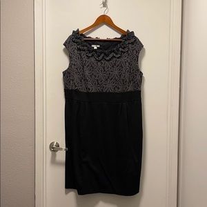 Grey + Black Floral Dress